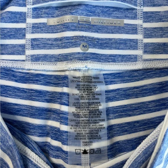 Tommy Hilfiger Sport White and Blue Striped Leggings Size M - Picture 3 of 5